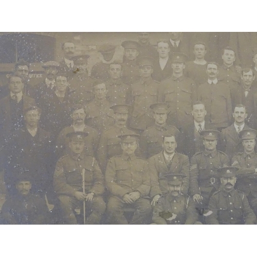 816 - Militaria , WWI / WW1 / World War One / First World War : a Infantry company intake photograph, inde... 