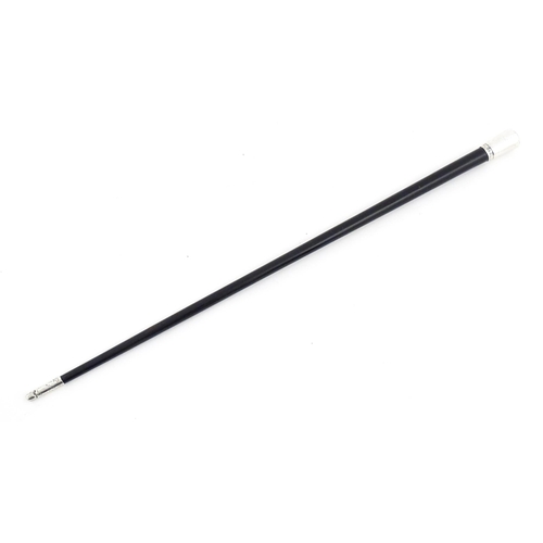 1148 - An early to mid 20thC conductor's baton, of tapering form with ebonised finish and capped with silve... 