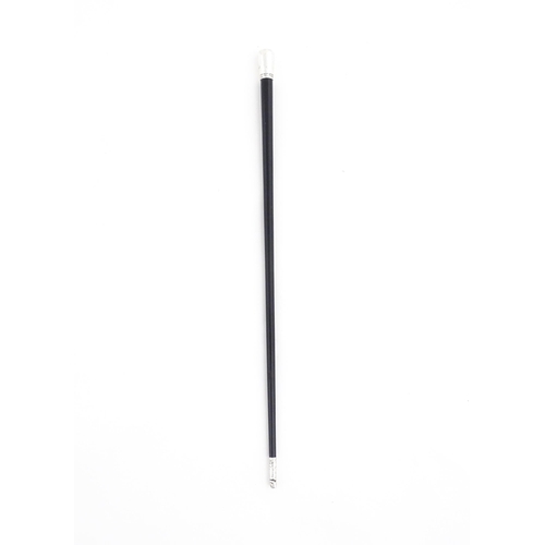 1148 - An early to mid 20thC conductor's baton, of tapering form with ebonised finish and capped with silve... 