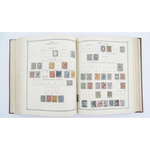 1195 - A large quantity of 19thC and later postage stamps and albums, to include two Penny Black stamps, on... 