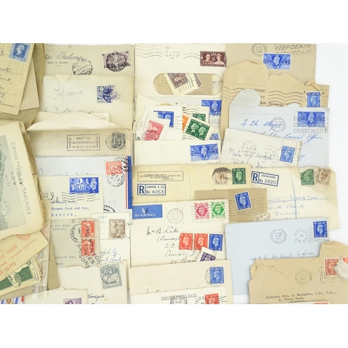 1195 - A large quantity of 19thC and later postage stamps and albums, to include two Penny Black stamps, on... 