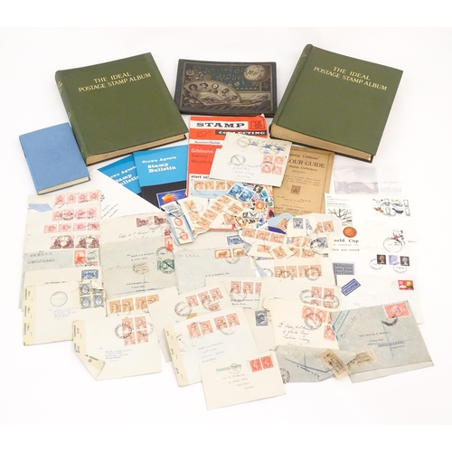 1195 - A large quantity of 19thC and later postage stamps and albums, to include two Penny Black stamps, on... 