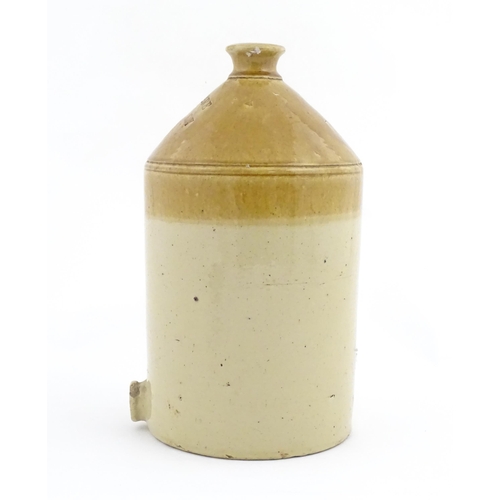 1205 - An early 20thC stoneware two tone flagon with spout lower, marked J. H. Clare Aylesbury 44. Approx. ... 