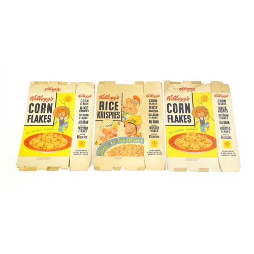 1244 - Two 20thC large Kelloggs advertising / display cereal boxes for Rice Krispies. Together with another... 