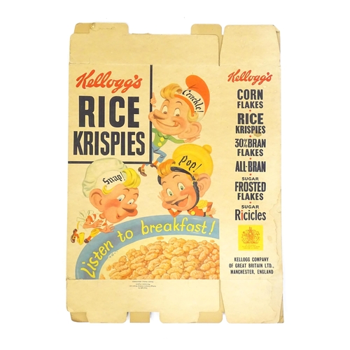 1244 - Two 20thC large Kelloggs advertising / display cereal boxes for Rice Krispies. Together with another... 