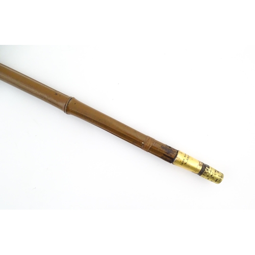 1248 - An early 20thC swordstick, the bamboo shank concealing a 24 3/8