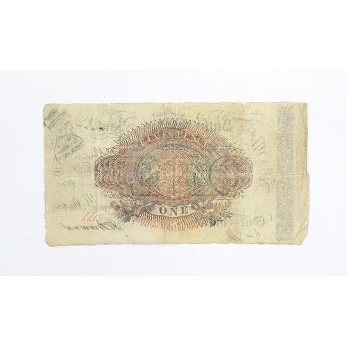 1178 - A Bath Bank (Cavanagh, Browne, Bayley & Browne) One Pound note, serial number F8177, variously stamp... 