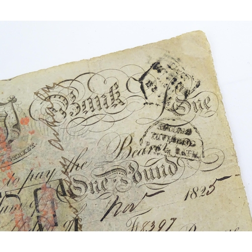 1179 - A Bath Bank (Cavanagh, Browne, Bayley & Browne) One Pound note, serial number F8397, variously stamp... 