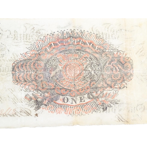 1181 - A Bath Bank (Cavanagh, Browne, Bayley & Browne) One Pound note, serial number F8178, variously stamp... 