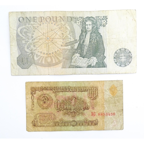 1182 - Four 20thC bank notes , comprising DDR / East Germany Zwanzig Mark 1975 and Zehn Mark 1971, Bank of ... 