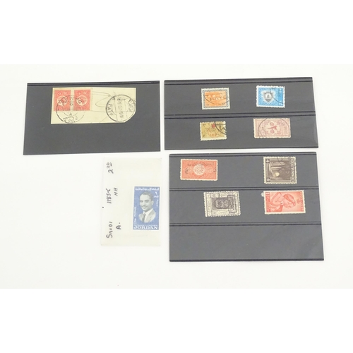 1192 - Eleven 20thC postage stamps from Jordan, Aden - Kathiri State of Seiyun, Cyprus, Turkey, etc. (11)