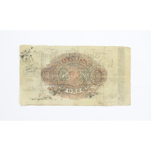 1180 - A Bath Bank (Cavanagh, Browne, Bayley & Browne) One Pound note, serial number 8173, variously stampe... 