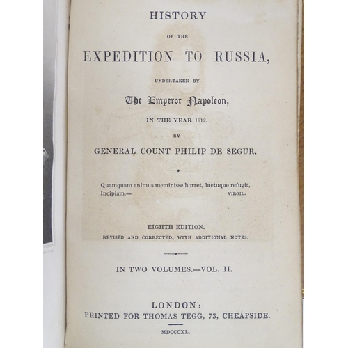 951 - Books: Five assorted books to include History of the Expedition to Russia undertaken by The Emperor ... 