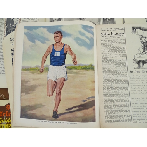 981 - A quantity of ephemera relating to the London 1948 Olympics XIV Olympiad , comprising: World Sports ... 