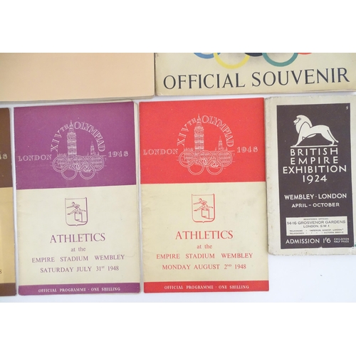 981 - A quantity of ephemera relating to the London 1948 Olympics XIV Olympiad , comprising: World Sports ... 