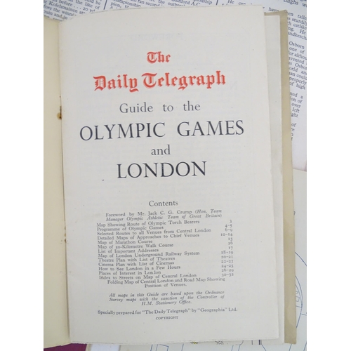 981 - A quantity of ephemera relating to the London 1948 Olympics XIV Olympiad , comprising: World Sports ... 