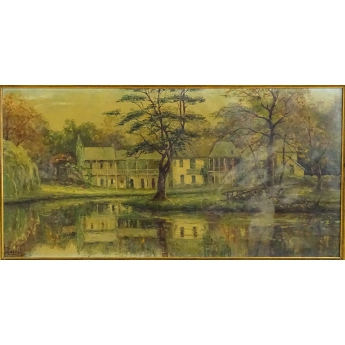 1471 - R. Perrot, 20th century, Oil on canvas, Le Hameau de la Reine, A view of The Queen's Hamlet from the... 