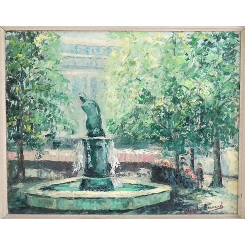 1473 - Blanche R. Seward, 20th century, Oil on canvas, Fountain in Sloane Square, London. Signed lower righ... 