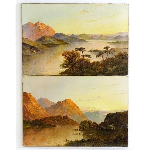 1474 - Francis E Jamieson (1895-1950), Oil on canvas, A pair of Highland loch landscapes at sunset. Both si... 