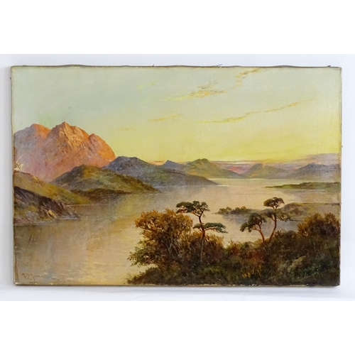 1474 - Francis E Jamieson (1895-1950), Oil on canvas, A pair of Highland loch landscapes at sunset. Both si... 