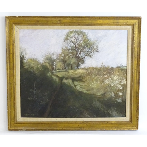 1477 - Marriott, 20th century, Oil on board, A country lane. Signed and dated (19)85 lower left. Approx. 19... 