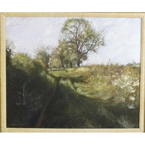 1477 - Marriott, 20th century, Oil on board, A country lane. Signed and dated (19)85 lower left. Approx. 19... 