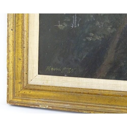 1477 - Marriott, 20th century, Oil on board, A country lane. Signed and dated (19)85 lower left. Approx. 19... 