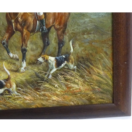 1499 - Jacob Hunt (b. 1958), Oil on canvas, A pair of hunt scenes with horses and hounds. Both signed lower... 