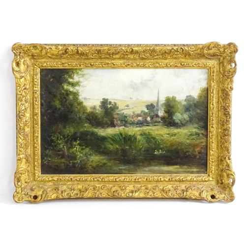 1518 - Manner of Frederick Waters Watts, 19th century, Oil on canvas, Abinger Hammer, Surrey, A wooded land... 