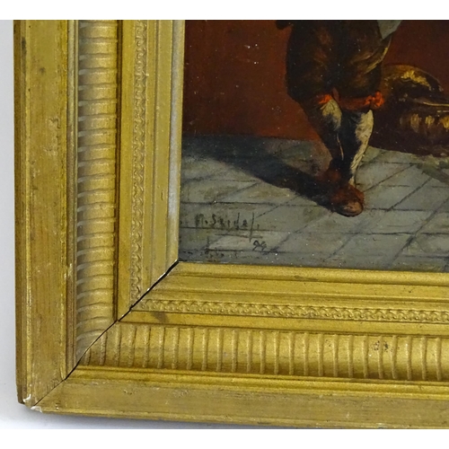 1546 - 19th century, French School, Oil on board, A silversmith in his workshop. Indistinctly signed and da... 