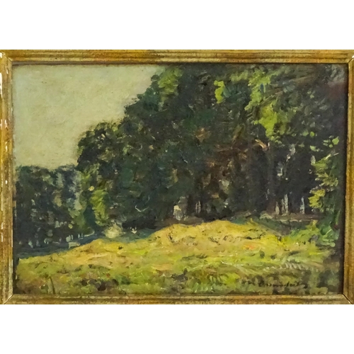 1549 - Reginald Brundrit (1883-1960), English School, Oil on board, The edge of a wood. Bears James Bourlet... 