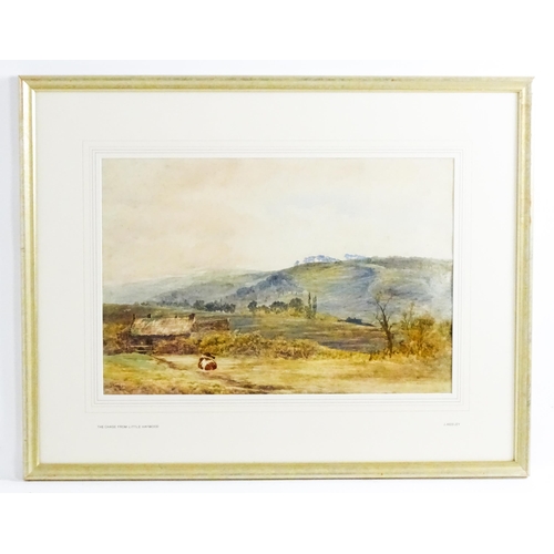 1606 - John Keeley (1849-1930), Watercolour, The Chase from Little Haywood.  Signed and dated 1871 lower le... 