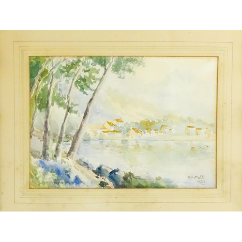 1615 - H. Nuttall, Early 20th century, Watercolour, Cap Martin, South France. Signed and dated 1921 lower r... 