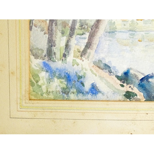 1615 - H. Nuttall, Early 20th century, Watercolour, Cap Martin, South France. Signed and dated 1921 lower r... 