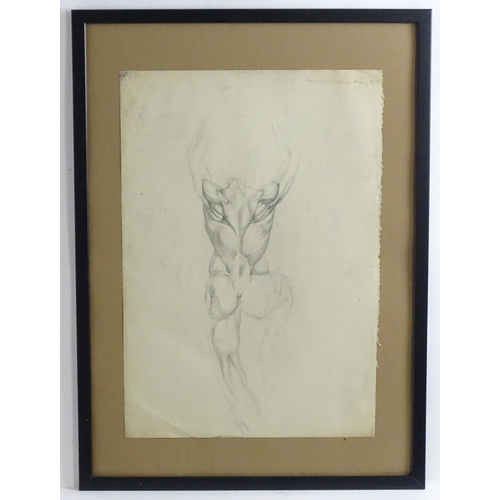 1622 - Ronald William (Josh) Kirby (1928-2001), Pencil drawing, Anatomical study of the back of an adult hu... 