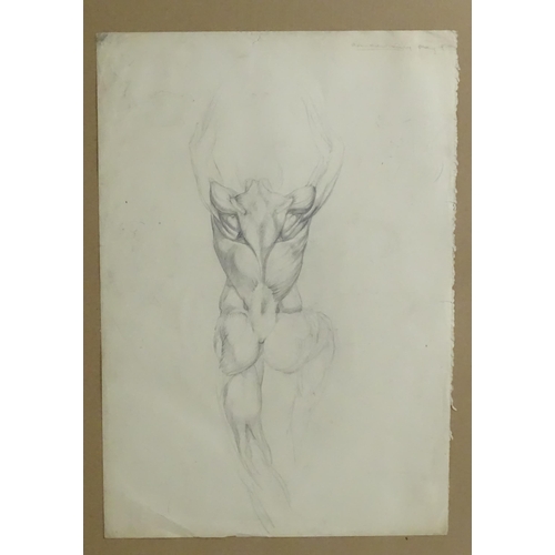 1622 - Ronald William (Josh) Kirby (1928-2001), Pencil drawing, Anatomical study of the back of an adult hu... 