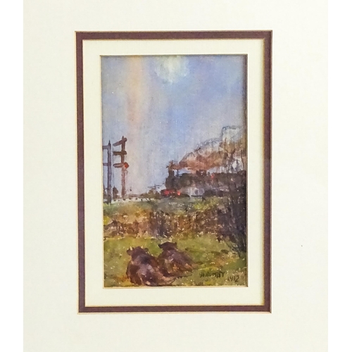 1629 - Manner of Albert Ernest Bottomley (1873-1950), Early 20th century, Watercolour, A steam train / loco... 