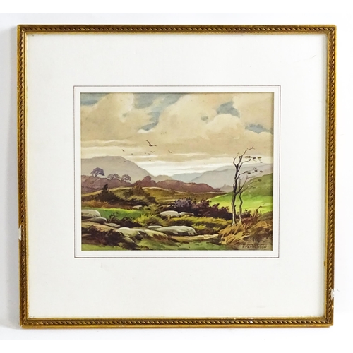 1631 - Norman Stephenson, 20th century, Watercolour, A Moorland landscape. Signed lower right. Approx. 8 1/... 