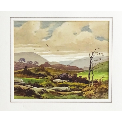 1631 - Norman Stephenson, 20th century, Watercolour, A Moorland landscape. Signed lower right. Approx. 8 1/... 