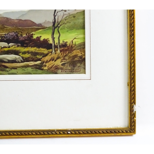 1631 - Norman Stephenson, 20th century, Watercolour, A Moorland landscape. Signed lower right. Approx. 8 1/... 