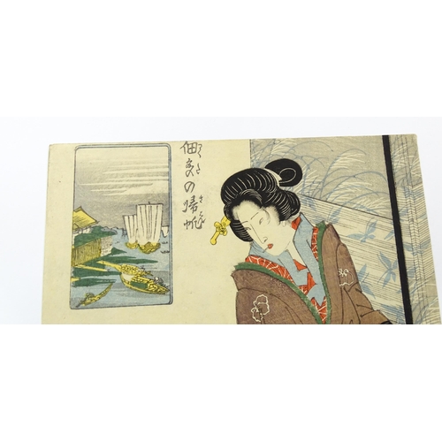 1744 - After Keisai / Ikeda Eisen (1790-1848), Japanese School, Woodblock print, A portrait of a Geisha wea... 