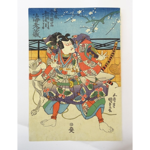 1753 - After Utagawa Kunisada (1786-1865), Japanese School, Woodblock prints, A triptych, Kabuki Actors in ... 