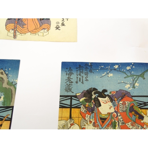 1753 - After Utagawa Kunisada (1786-1865), Japanese School, Woodblock prints, A triptych, Kabuki Actors in ... 