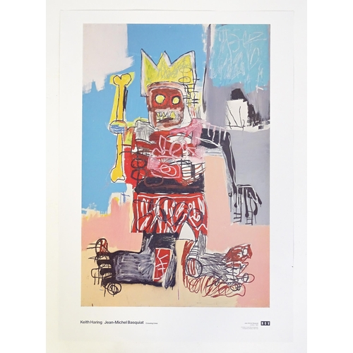 1820 - A 21st century Jean-Michel Basquiat / Keith Haring Exhibition Poster for Crossing Lines at the Natio... 