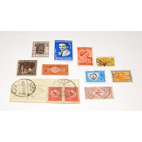 1192 - Eleven 20thC postage stamps from Jordan, Aden - Kathiri State of Seiyun, Cyprus, Turkey, etc. (11)