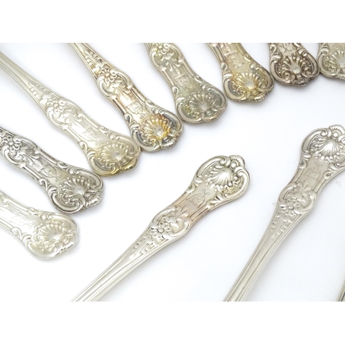 523 - Sixteen Victorian silver Kings pattern tablespoons hallmarked London 1848 maker Elizabeth Eaton. App... 