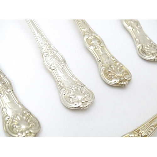 530 - Thirty six associated Victorian silver Kings pattern teaspoons comprising twelve hallmarked London 1... 