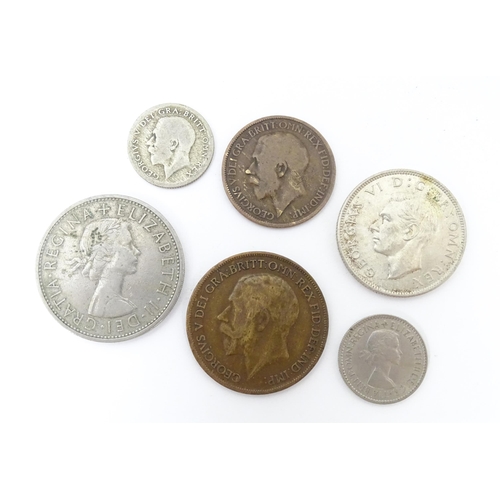 785 - Coins: A quantity of coins, to include George III & IV crowns, threepence pieces, a 1852 Ionian Isla... 