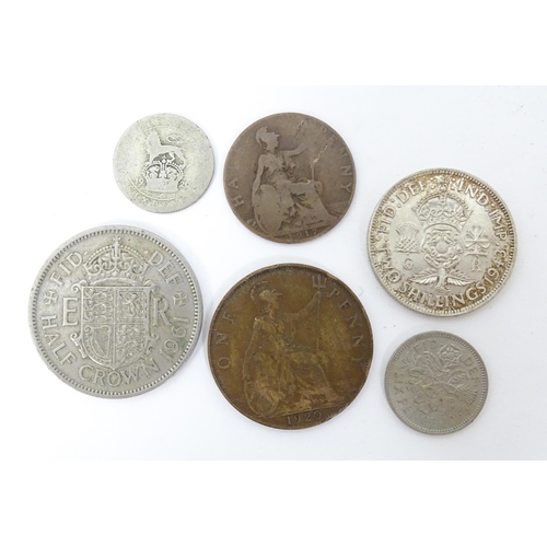 785 - Coins: A quantity of coins, to include George III & IV crowns, threepence pieces, a 1852 Ionian Isla... 