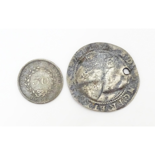 785 - Coins: A quantity of coins, to include George III & IV crowns, threepence pieces, a 1852 Ionian Isla... 